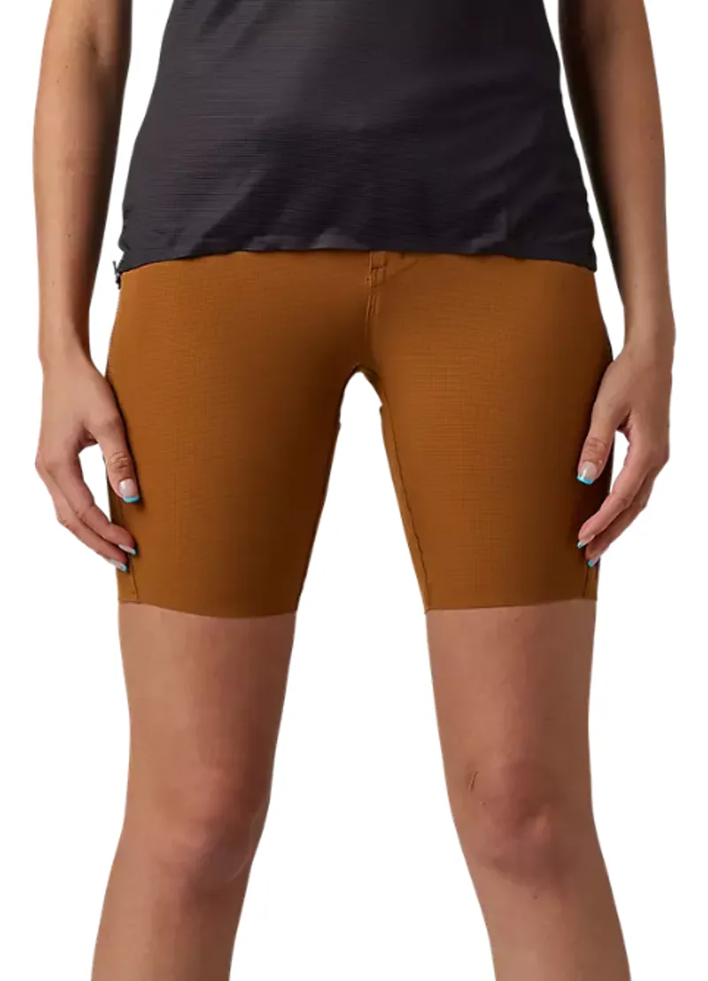 Fox Racing Women's Flexair Ascent Shorts with Liner in Nutmeg Brown-1
